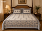 SwapnaGri Blue Floral Queen Size Cotton Bedsheet 90 × 108 inches with two matching pillow covers