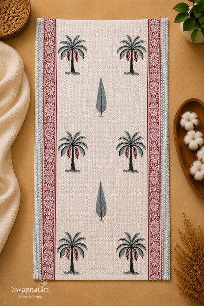 Palm Breeze full bath towel with palm tree and leaf motifs
