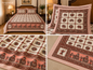 Rust and brown elephant pattern cotton bedsheet with matching pillow covers