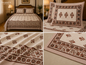 SwapnaGri rust and brown floral cotton bedsheet queen size 90 × 108 inches with two matching pillow covers
